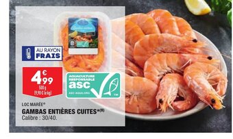 ALDI Gambas Entières Cuites offre