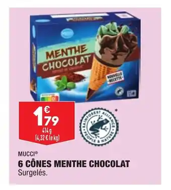 ALDI 6 Cônes Menthe Chocolat offre