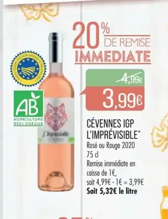 Match Cévennes IGP L'Imprévisible* offre