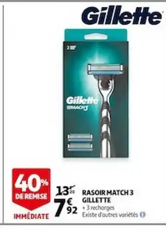 Auchan Rasoir Match3 Gillette offre