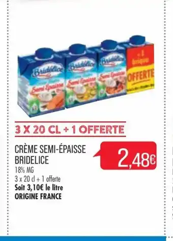 Match Crème Semi-Épaisse Bridelcie offre