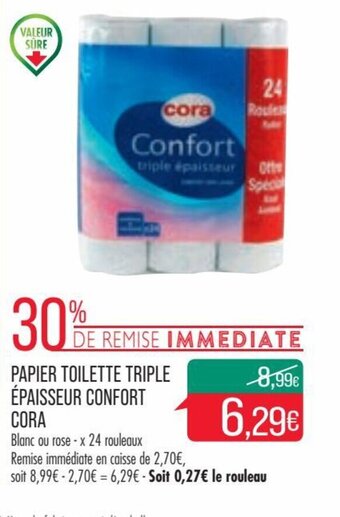 Match CORA papier toilette triple épaisseur confort offre