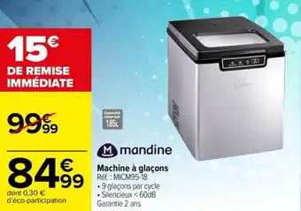 Carrefour MANDINE machine à glaçons offre