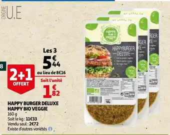 Auchan Happy Burger Deluxe Happy Bio Veggie offre