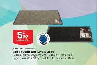 ALDI Paillasson Anti-poussière Home Creation Living® offre