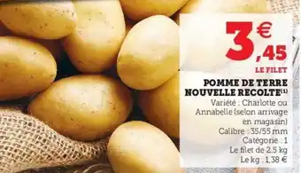 Super U Pomme de terre nouvelle recolte offre