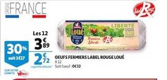 Auchan Oeufs Fermiers Label Rouge Loué offre