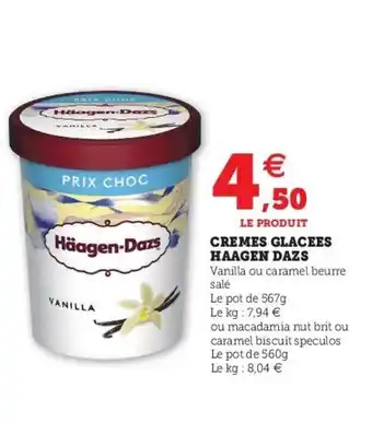 Super U HAAGEN DAZS cremes glacees offre