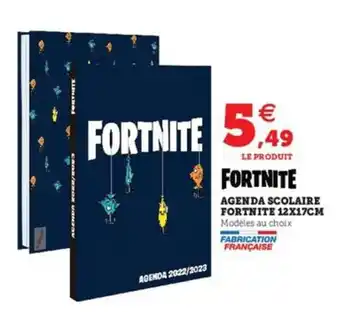 Super U FORTNITE agenda scolaire fortnite 12x17cm offre