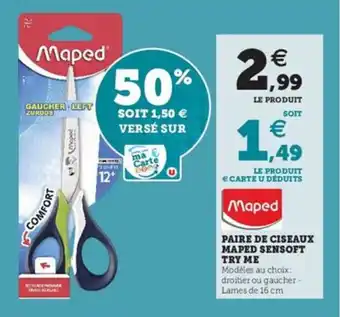 Super U MAPED paire de ciseaux maped sensoft try me offre