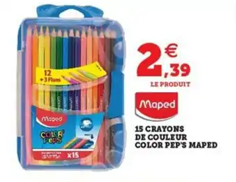 Super U MAPED 15 crayons de couleur color pep's maped offre
