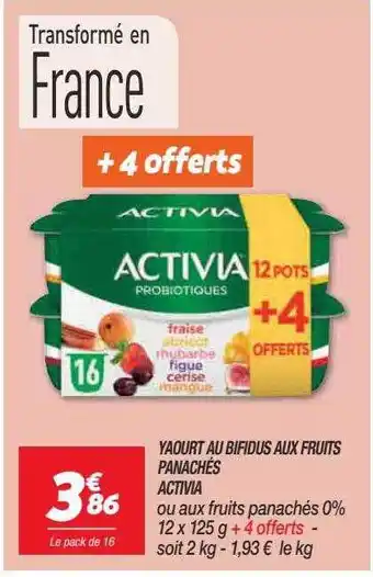 Netto Yaourt Au Bifidus Aux Fruits Panachés Activia offre