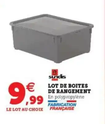 Super U SUNDIS lot de boites de rangement offre