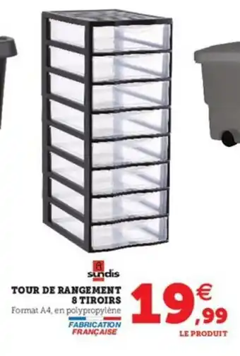 Super U Tour de rangement 8 tiroirs offre