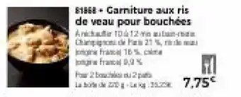 Thiriet Garniture aux ris de veau pour bouchées offre