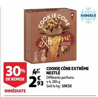 Auchan Supermarché Cookie cône extrême nestlé offre