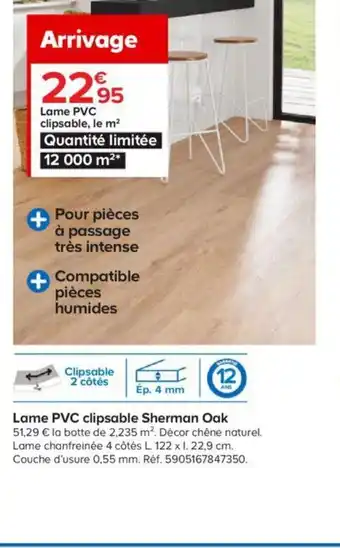 Castorama Lame PVC Clipsable Sherman Oak offre