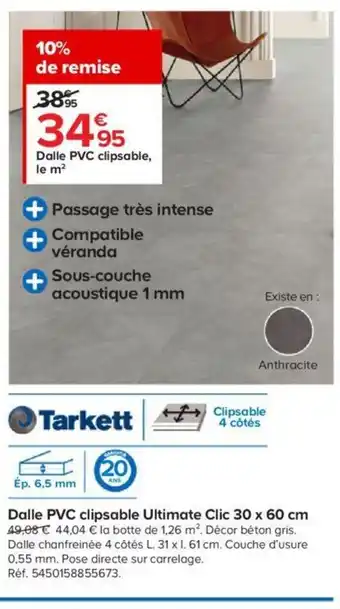 Dalle PVC Clipsable Ultimate Clic 30x60cm