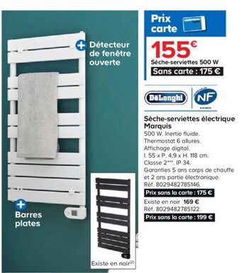 Castorama Sèche-Serviettes électrique Marquis offre