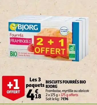 Auchan Biscuits Fourrés Bio Bjorg offre