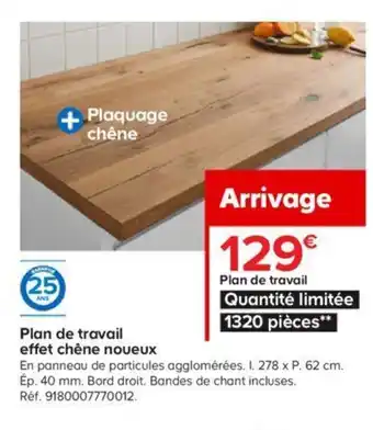 Castorama Plan de Travail Effet Chêne Noueux offre