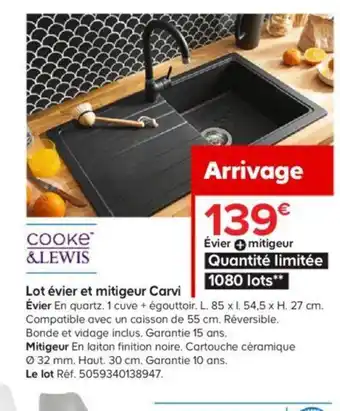 Castorama Lot Évier Et Mitigeur Carvi offre