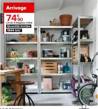 Castorama Lot de 3 étagères en métal offre