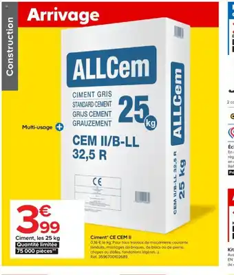 Castorama Ciment Ce Cem II offre