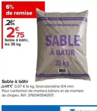 Sable à bâtir