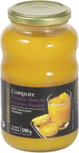 Spar COMPOTE POMMES, ABRICOTS, ORANGES, PASSION 590g offre
