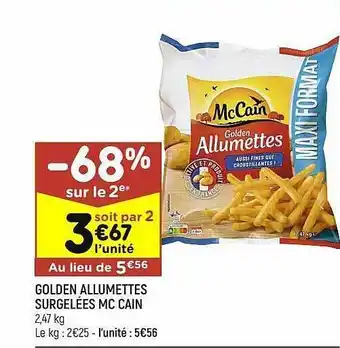 Golden Allumettes Surgelées Mc Cain