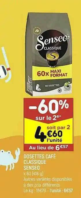 Leader Price Dosettes Café Classique Senseo offre