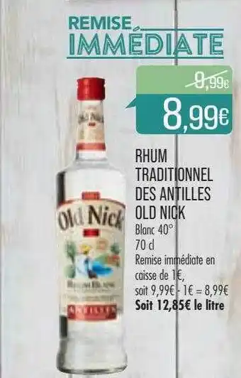 Match Rhum Traditionnel Des Antilles Old Nick offre