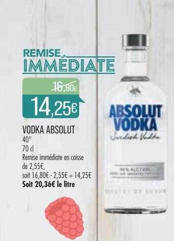 Match Vodka Absolut offre