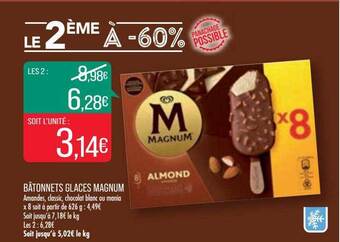 Match Bâtonnets Glacés Magnum offre