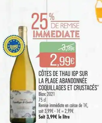Match Côtes De Thau Igp Sur La Plage Abandonnée Coquillages Et Crustacés offre