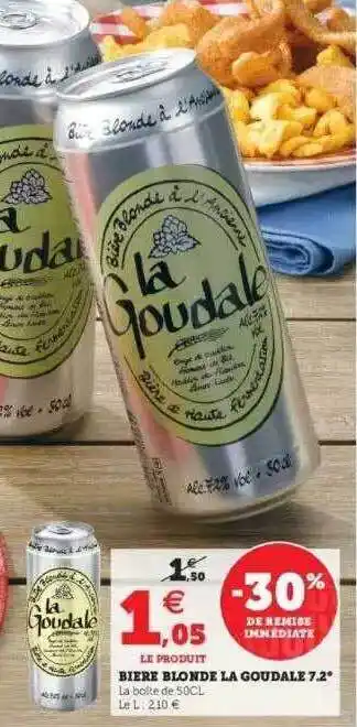 Super U Bière Blonde La Goudale 7.2° offre