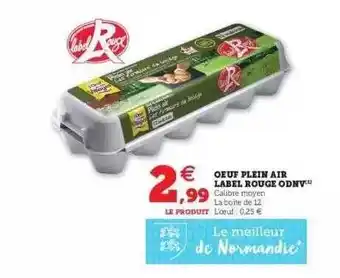 Super U Oeuf Plein Air Label Rouge Odnv offre