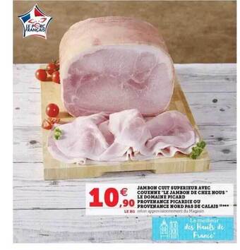 Super U Jambon Cuit Supérieur Avec Couenne offre