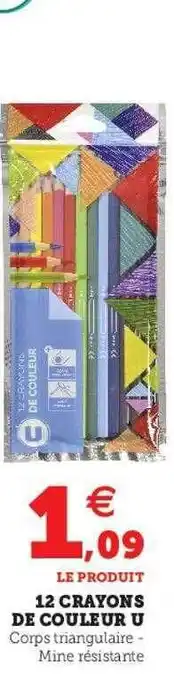 Super U 12 Crayons De Couleur U offre
