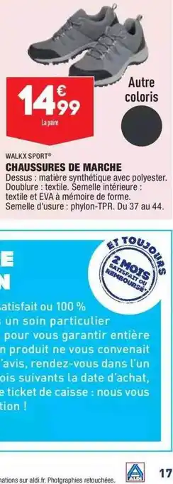 ALDI Walkx Sport Chaussures De Marche offre