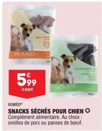 ALDI Roméo Snacks Séchés Pour Chien offre