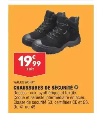 ALDI Walkx Work Chaussures De Sécurité offre