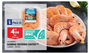 ALDI Loc Marée Gambas Entières Cuites offre