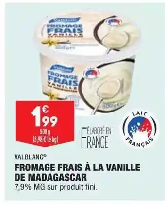 ALDI Valblanc Fromage Frais à La Vanille De Madagascar offre