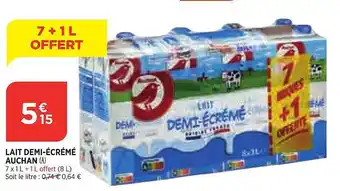 Bi1 Lait Demi-écrémé Auchan offre