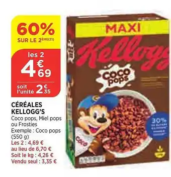 Bi1 Céréales Kellogg's offre