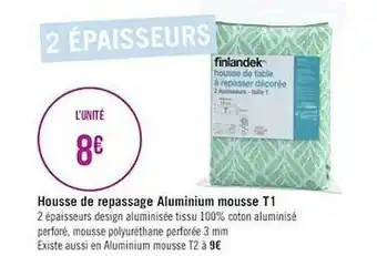 Géant Casino Housse De Repassage Aluminium Mousse T1 Finlandek^ offre