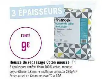 Géant Casino Housse De Repassage Coton Mousse T1 Finlandek^ offre