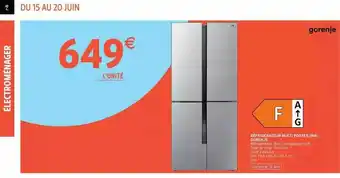 Réfrigérateur Multi Portes 394 L Gorenje